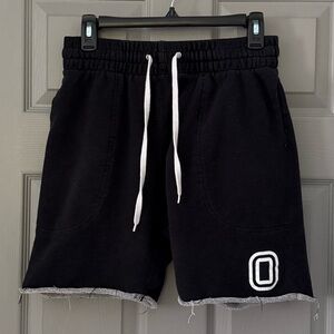 Black Men's Overtime Shorts with White Drawstrings
